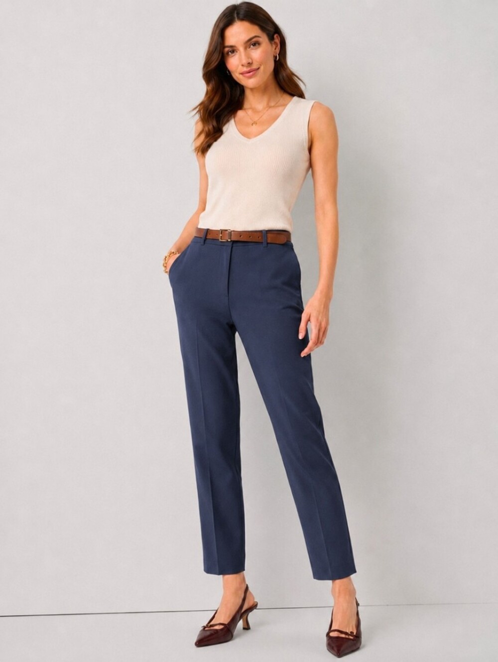 ❤️ NWOT! WHITE HOUSE BLACK MARKET HIGH RISE ELLE SLIM FIT PANTS /TROUSERS, 10P